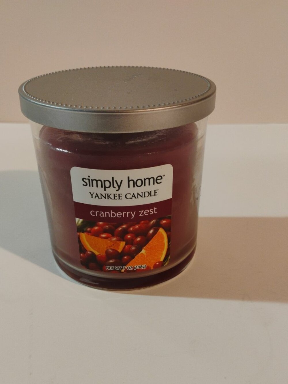 Yankee Candle Simply Home Cranberry Zest Glass Jar Candle 7oz Retired